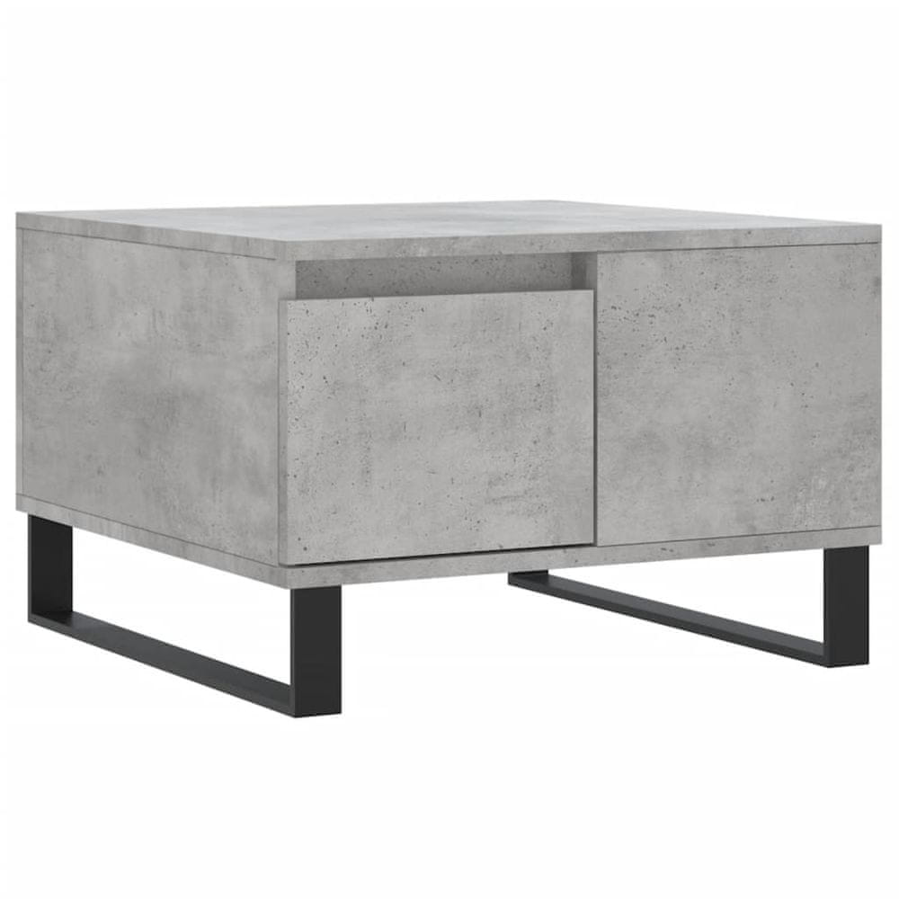 Vidaxl Konferenčný stolík betónový sivý 55x55x36,5 cm spracované drevo